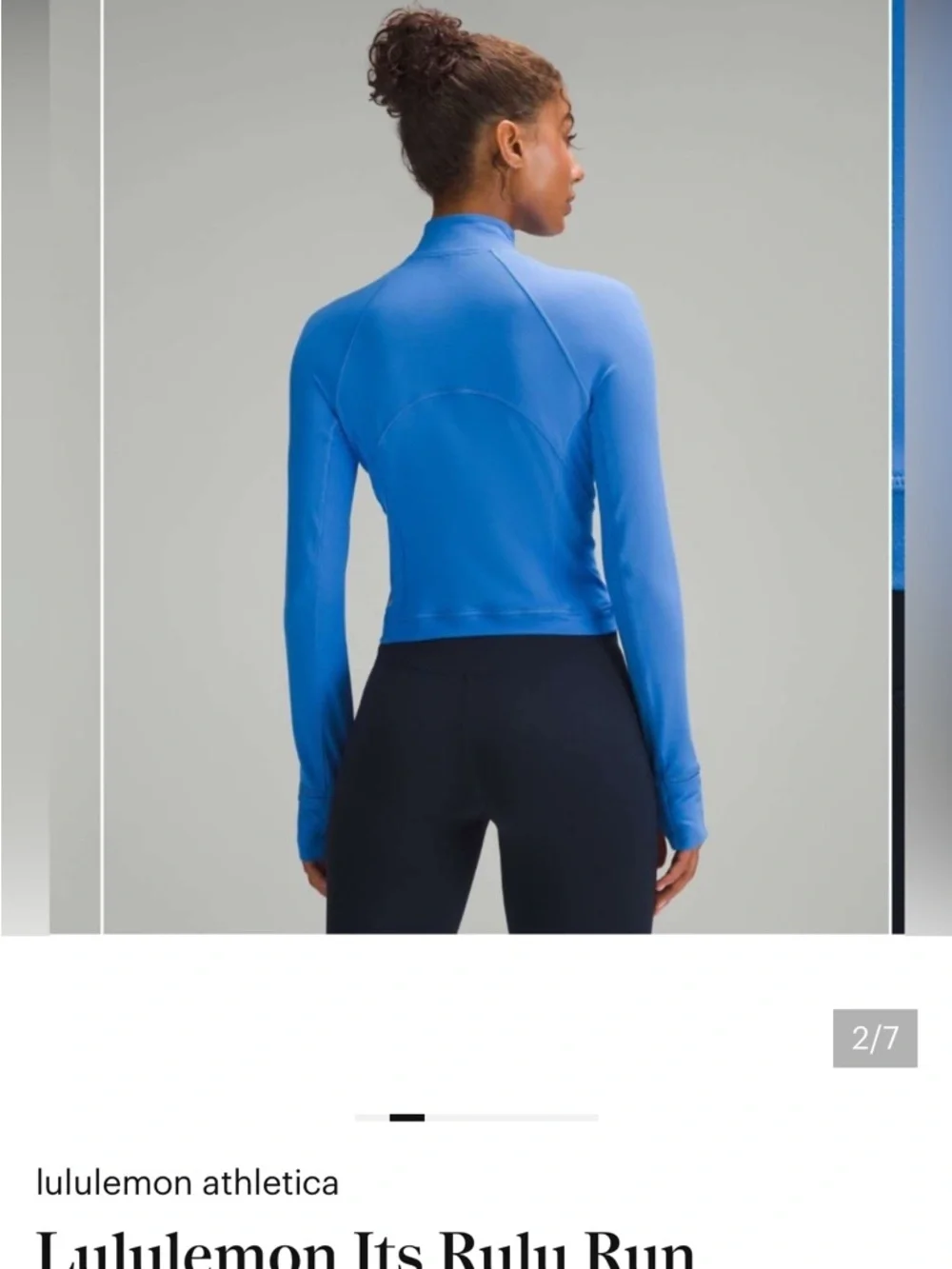lululemon athletica long-sleeve half-zip top in bright blue - Picture 2 of 10